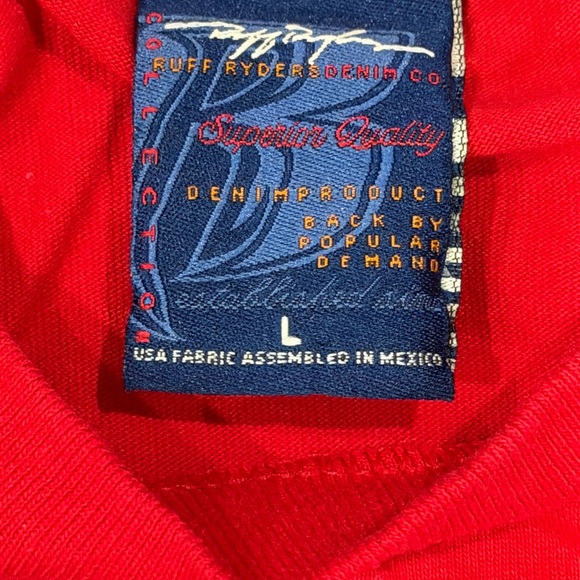VINTAGE 2000 RUFF RIDERS PAPER TEAM T-SHIRT RAP RED  SIZE L - Picture 2 of 5